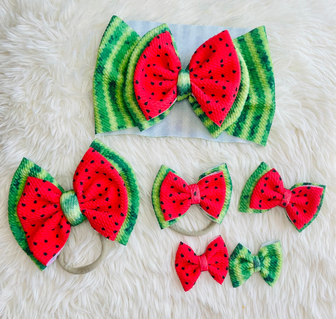 Watermelon Bow handmade baby and toddler bow