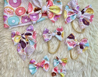 Donut Baby Bow handmade baby and toddler bow