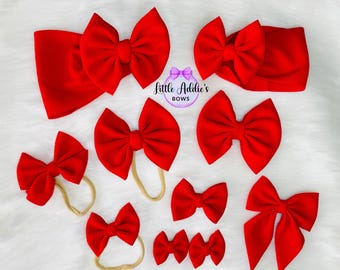 Red Bow handmade baby and toddler bow