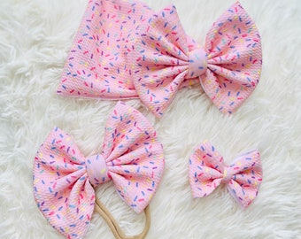 Sprinkles Birthday Bow handmade baby and toddler bow