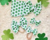 St. Patrick's Day Clover Bow handmade baby and toddler bow