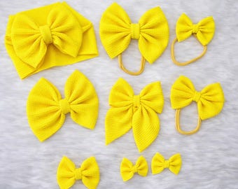 Yellow Bow handmade baby and toddler bow