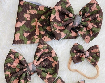 Camo Bow handmade baby bow
