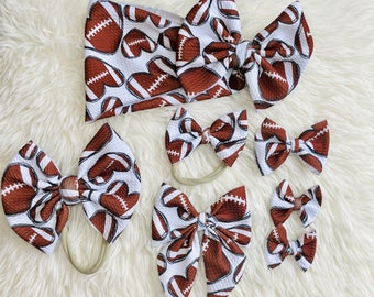 Football Bow handmade baby and toddler bow