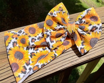 Sunflower Bow handmade baby and toddler bow