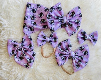 Bumble Bee Bow handmade baby and toddler bow by Little Addie's Bows