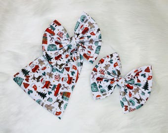 Christmas Santa Themed Bow handmade baby and toddler bow