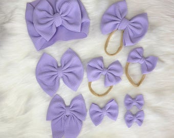 Pastel Purple Lilac Bow handmade baby and toddler bow