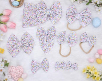 Floral Cross Baby and Toddler Girl Bow handmade baby and toddler bow