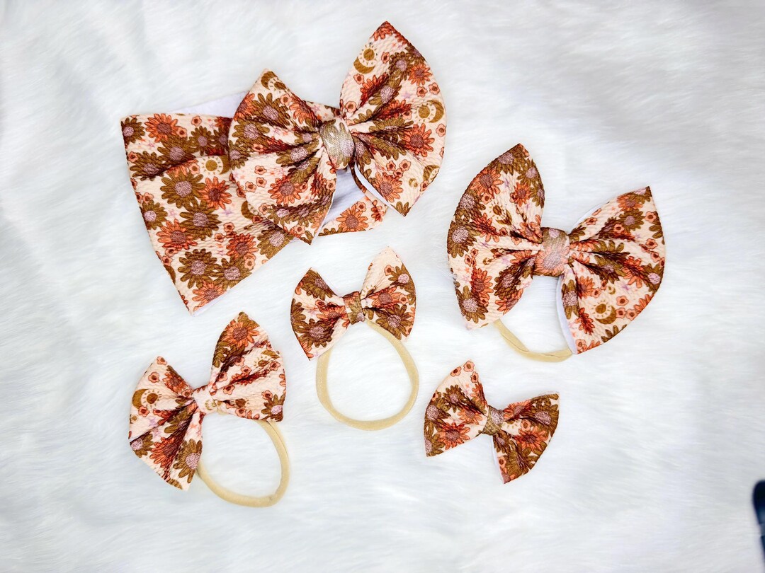 Harvest Blooms Floral Bow handmade baby and toddler bow