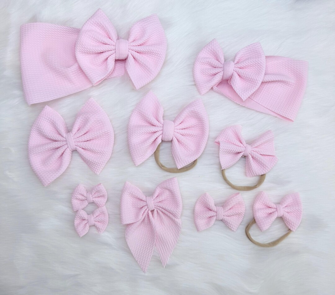 Baby Pink Bow handmade baby and toddler bow